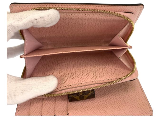 Louis Vuitton Monogram Portefeuille Juliette Coin Purse Castaño Rosa - vista 5