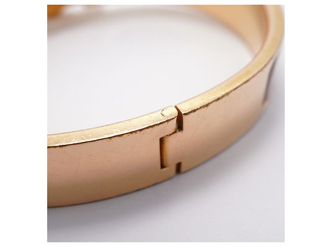 Bracelete Hermès Clic H GP Plated Gold Greige Dourado Cinza - vista 11