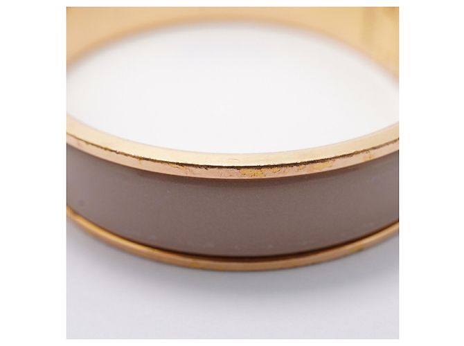 Bracelete Hermès Clic H GP Plated Gold Greige Dourado Cinza - vista 7