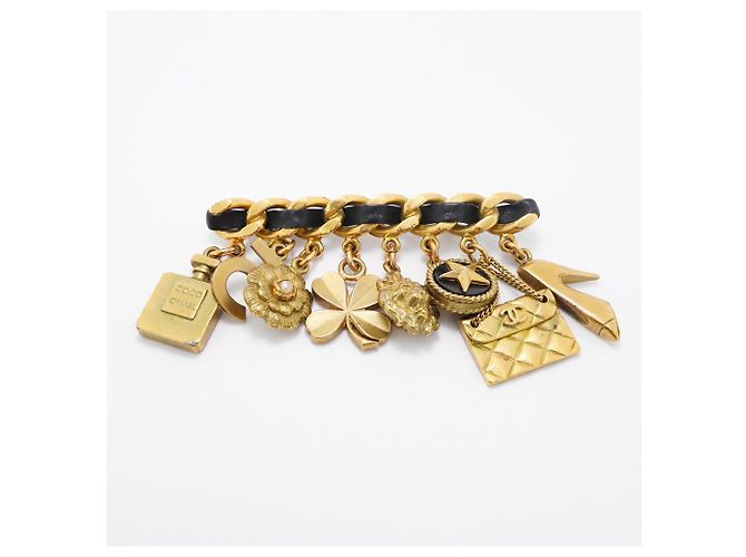 Broche Chanel - Coco Mark Camellia Icon Noir Doré - vue 5