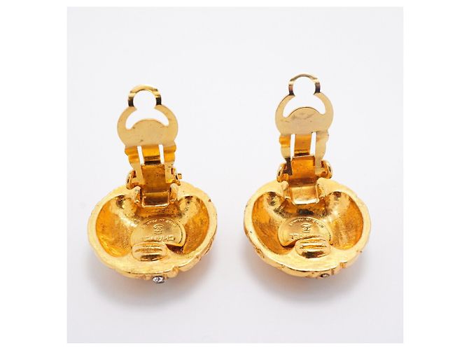 Brincos de círculo Chanel Matelassé Dourado - vista 7