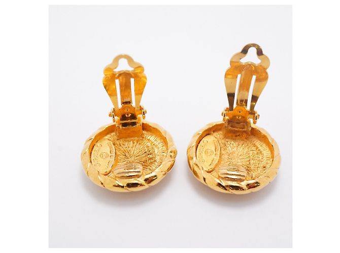 Pendientes de clip Chanel chapados en oro Dorado - vista 7