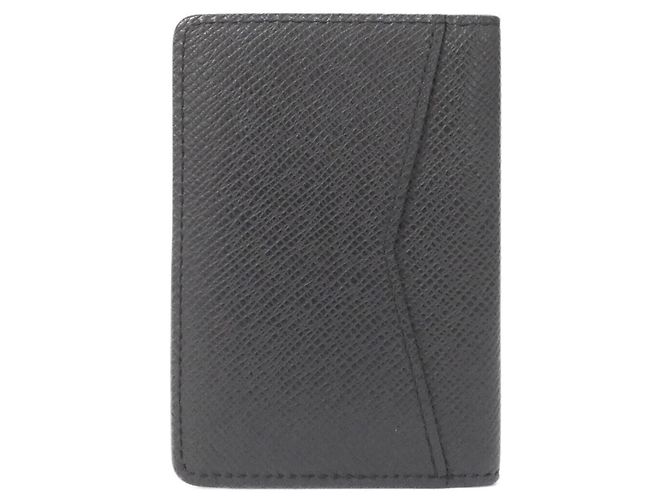 Louis Vuitton Taiga Organizer de Poche Business Card Holder Nero - vista 2