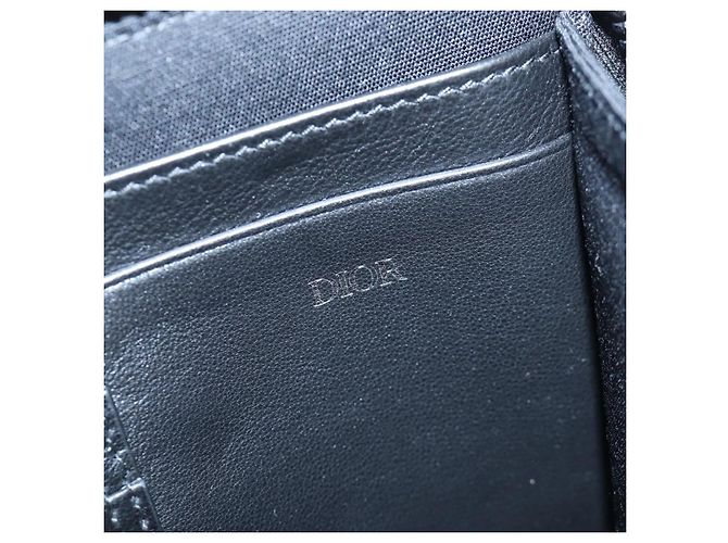 Christian Dior Double Zip CD Diamond Coated Canvas Preto - vista 6