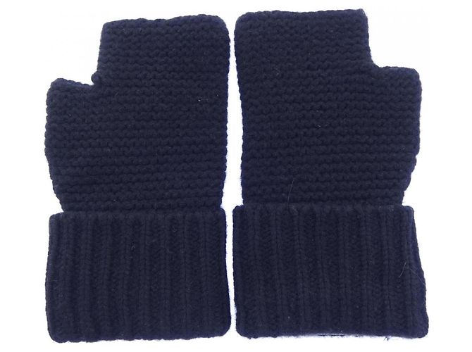 Hermès Guanti caldi in cashmere nero Hermes - vista 2