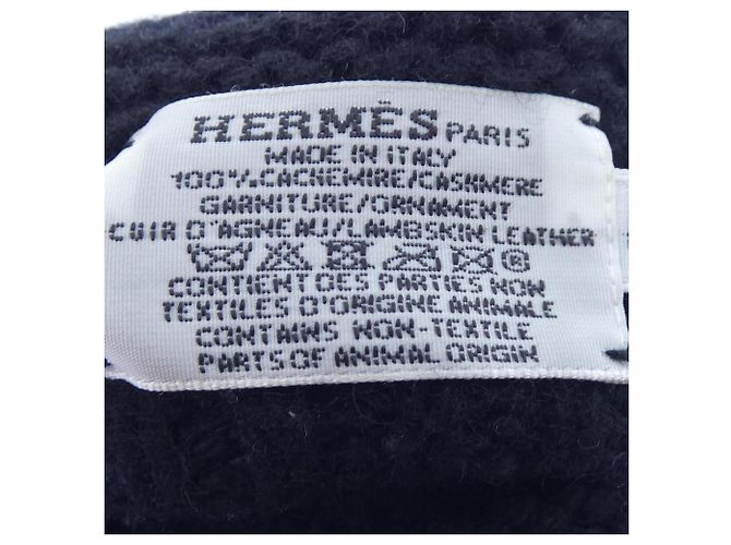 Hermès Guanti caldi in cashmere nero Hermes - vista 3