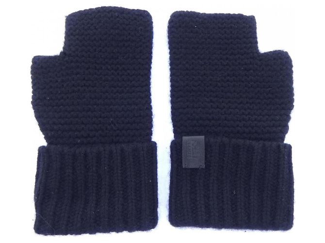 Hermès Guanti caldi in cashmere nero Hermes - vista 5