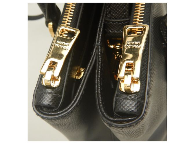 Sac à main Prada Galleria 1BA232 Noir - vue 12