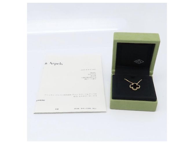 Collana Van Cleef & Arpels Vintage Alhambra in Onice e Oro Giallo 18K - vista 6