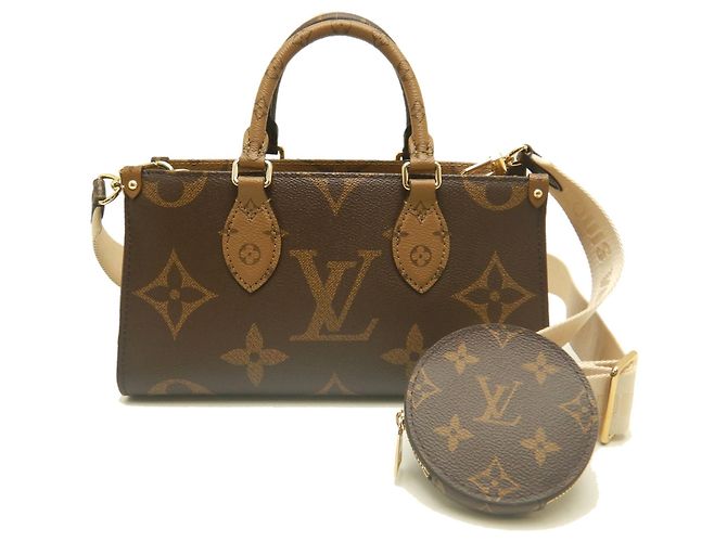 Louis Vuitton Monogram Giant Reverse OnTheGo EW Handtasche Braun - Ansicht 2