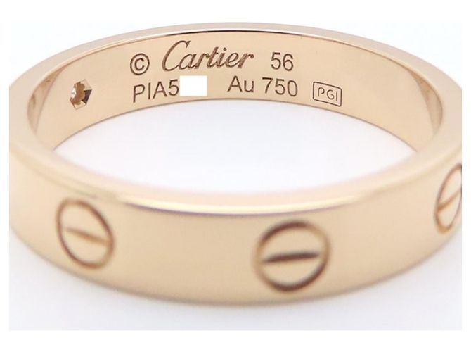 Anillo Cartier Mini Love con Diamantes en Oro Rosa 18K - vista 8