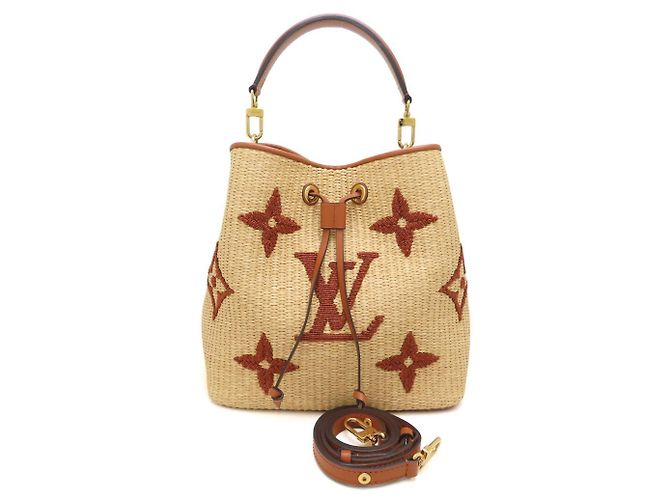 Néonoé Borsa a tracolla NeoNoe in rafia Monogram Giant Louis Vuitton Marrone - vista 2