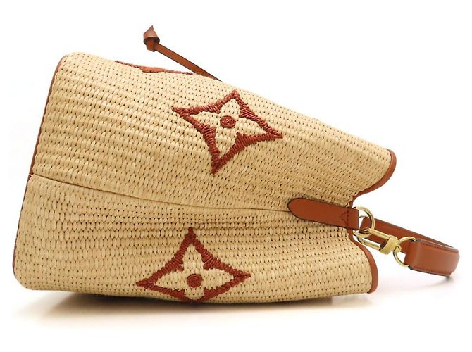 Néonoé Borsa a tracolla NeoNoe in rafia Monogram Giant Louis Vuitton Marrone - vista 3