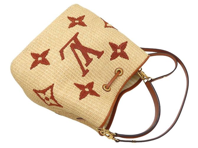 Néonoé Borsa a tracolla NeoNoe in rafia Monogram Giant Louis Vuitton Marrone - vista 5