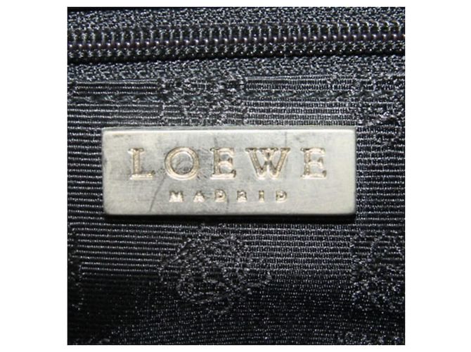 Loewe Canvas Leather Handbag Brown Black - view 4
