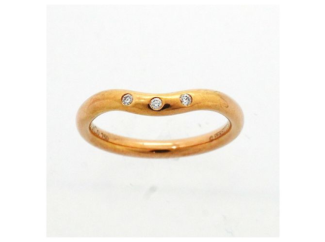 Autre Marque Tiffany & Co. 18K Roségold Diamant Curved Band Ring - Ansicht 2