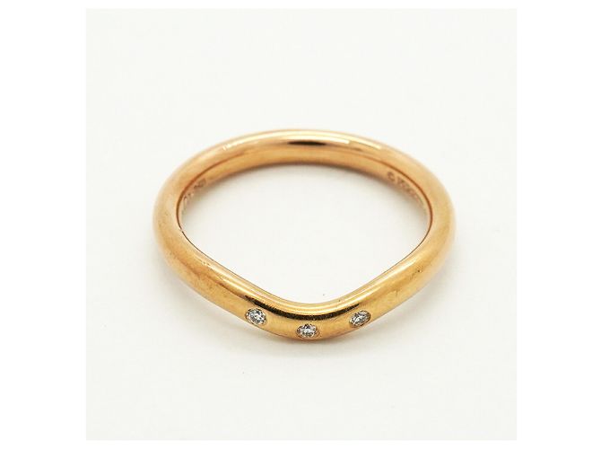 Autre Marque Tiffany & Co. 18K Roségold Diamant Curved Band Ring - Ansicht 3