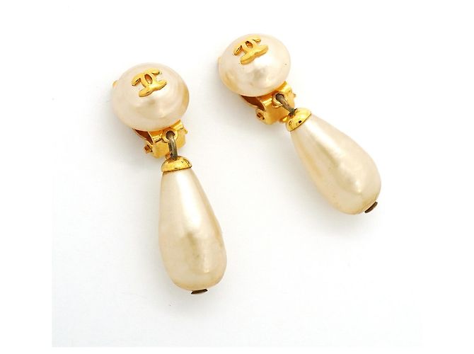 Orecchini a clip Chanel con logo Coco D'oro - vista 2