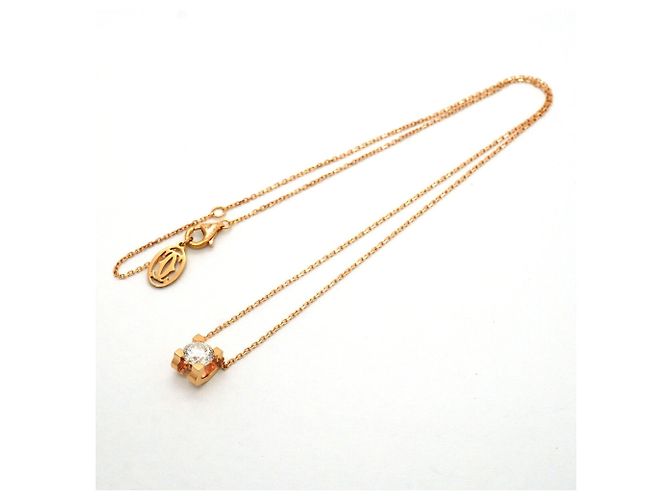 Collana Cartier C de in oro rosa 18K con diamante - vista 3