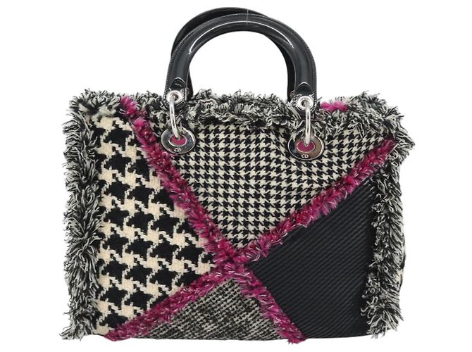 Christian Dior Diorissimo Patchwork Tweed Large Negro - vista 2