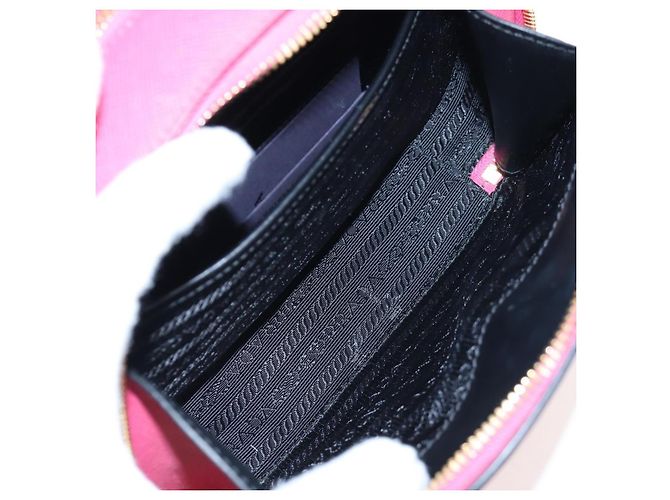 Prada Odette Top Handle Saffiano Leather Small Pink - view 5