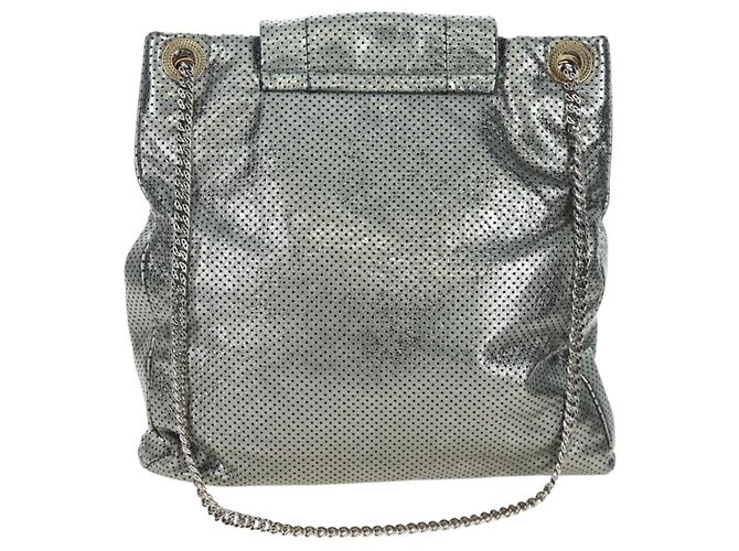 Chanel Drill Perforated Leather Large Prata - vista 2