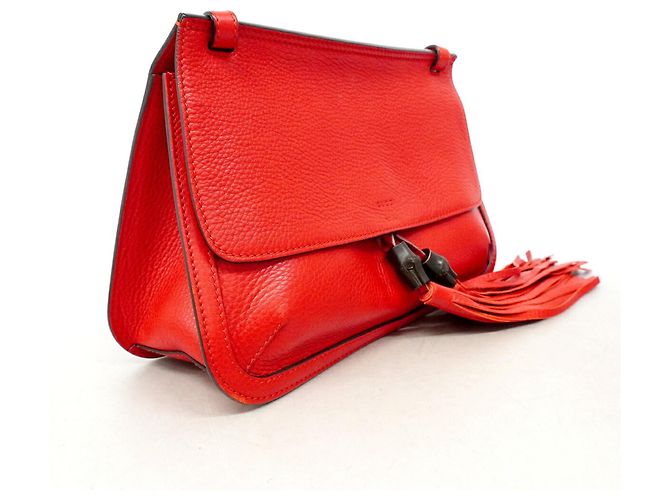 Bolso de hombro Gucci Bamboo Roja - vista 2