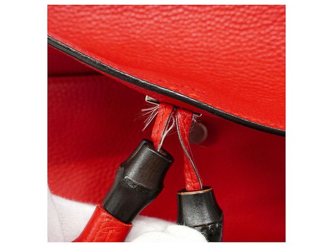 Bolso de hombro Gucci Bamboo Roja - vista 7
