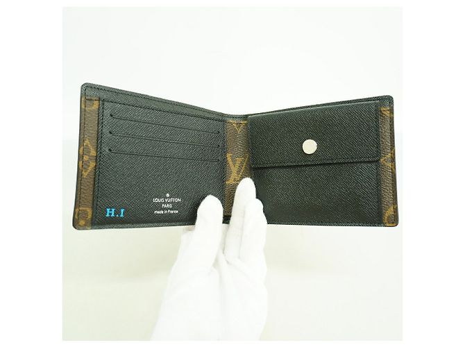Louis Vuitton Monogram Macassar Portefeuille Mindoro Wallet Marrom Preto - vista 3