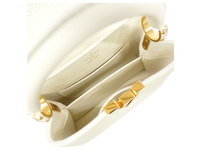 Louis Vuitton Capucines Mini Handtasche Weiß - Ansicht 4