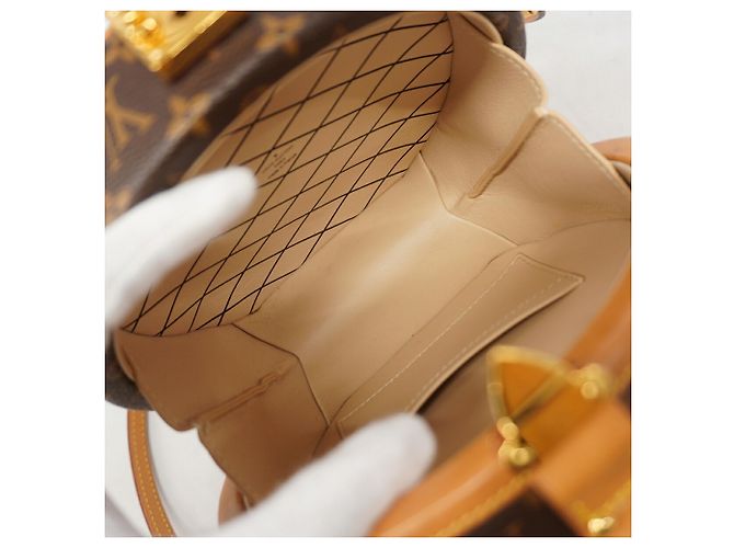 Bolso de hombro Louis Vuitton Monogram Petite Boite Chapeau Castaño - vista 4
