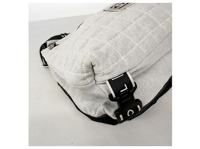 Bolso de hombro Chanel Sport de algodón Castaño - vista 6