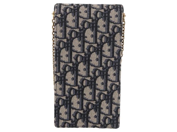 Christian Dior Vertical Saddle Chain Oblique Canvas Azul marino - vista 2