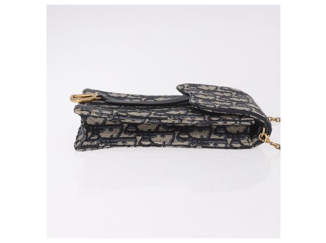 Christian Dior Vertical Saddle Chain Oblique Canvas Azul marino - vista 3