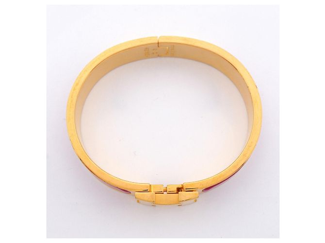Hermès Brazalete Hermes Clic Clac PM GP Plated Gold Red Mujer OP026626 Roja Dorado - vista 3