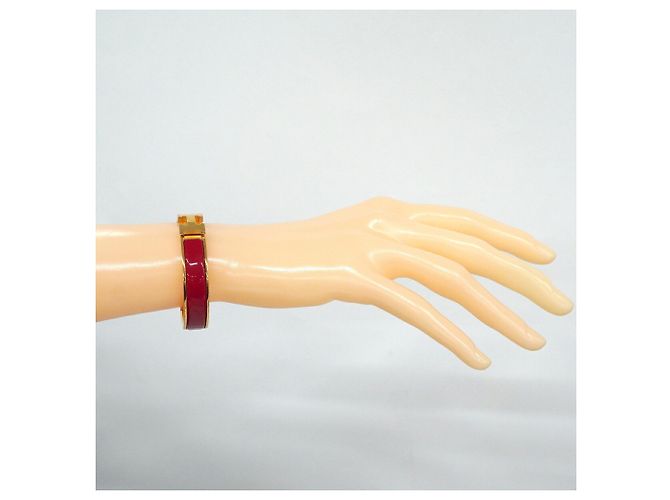 Hermès Brazalete Hermes Clic Clac PM GP Plated Gold Red Mujer OP026626 Roja Dorado - vista 6