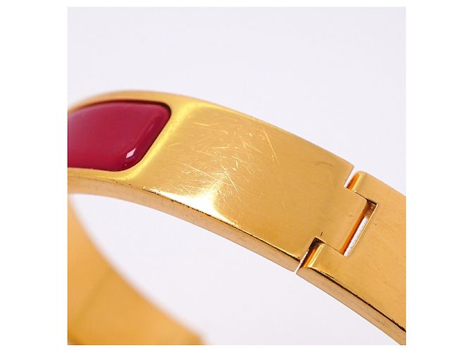 Hermès Brazalete Hermes Clic Clac PM GP Plated Gold Red Mujer OP026626 Roja Dorado - vista 8