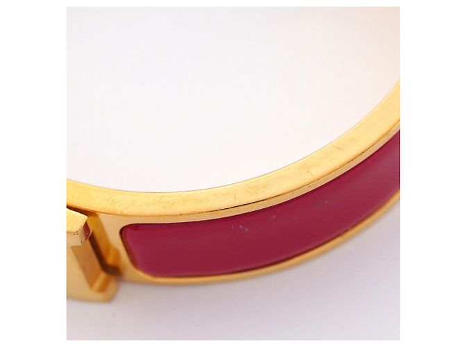 Hermès Brazalete Hermes Clic Clac PM GP Plated Gold Red Mujer OP026626 Roja Dorado - vista 9