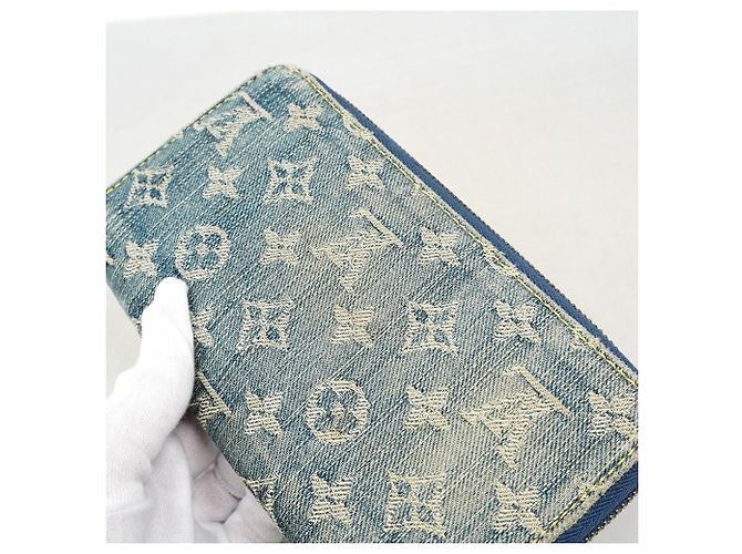 Louis Vuitton Monogram Denim Zippy Wallet Blue - view 9
