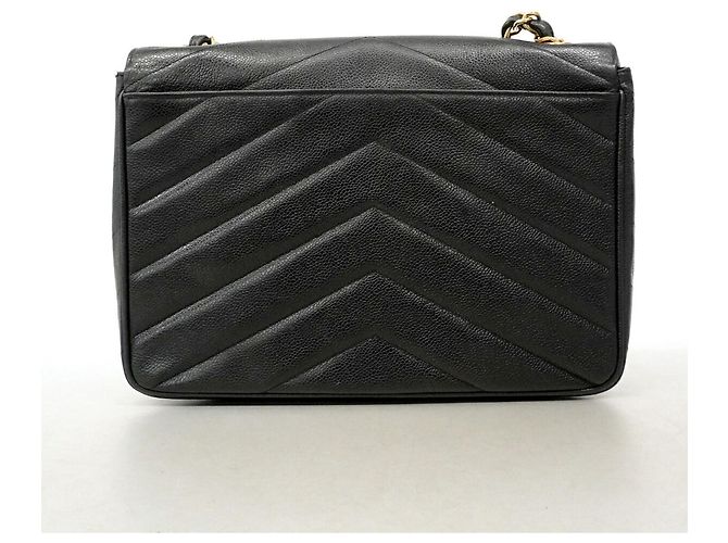Chanel V-Stitch Schultertasche mit Kette Schwarz - Ansicht 11