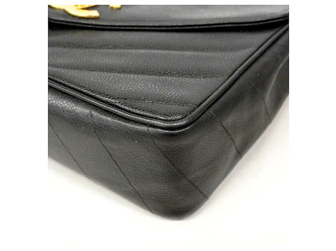 Chanel V-Stitch Schultertasche mit Kette Schwarz - Ansicht 6