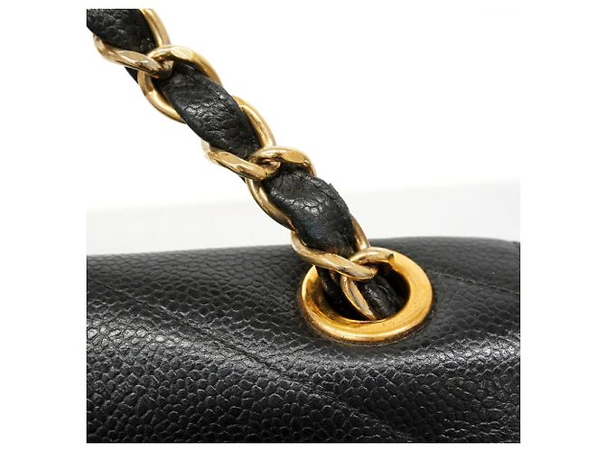 Chanel V-Stitch Schultertasche mit Kette Schwarz - Ansicht 8