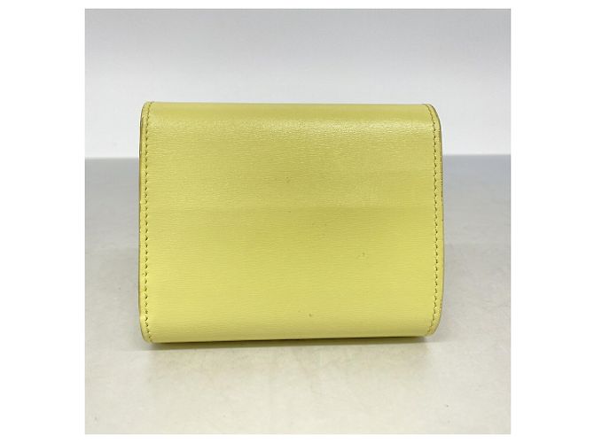 Céline Celine Triomphe Leather Tri-fold Wallet Yellow - view 10