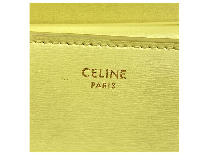 Céline Celine Triomphe Leather Tri-fold Wallet Yellow - view 4