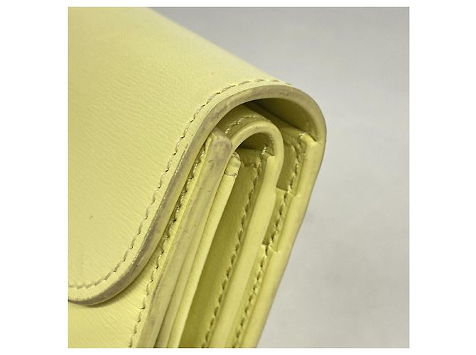 Céline Celine Triomphe Leather Tri-fold Wallet Yellow - view 5