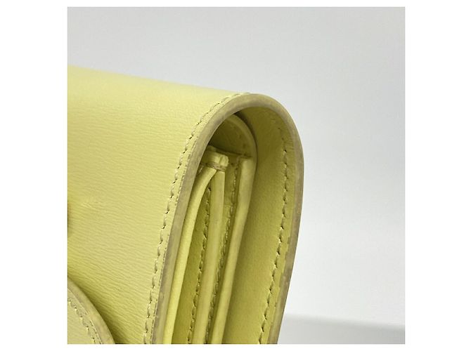 Céline Celine Triomphe Leather Tri-fold Wallet Yellow - view 6
