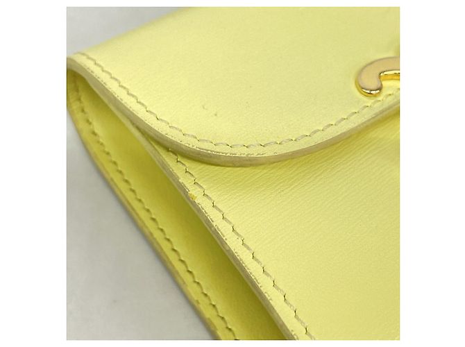 Céline Celine Triomphe Leather Tri-fold Wallet Yellow - view 7