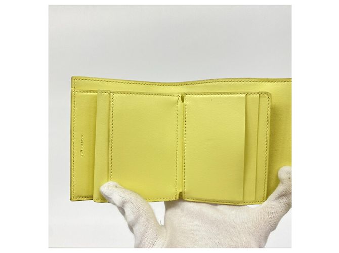 Céline Celine Triomphe Leather Tri-fold Wallet Yellow - view 9
