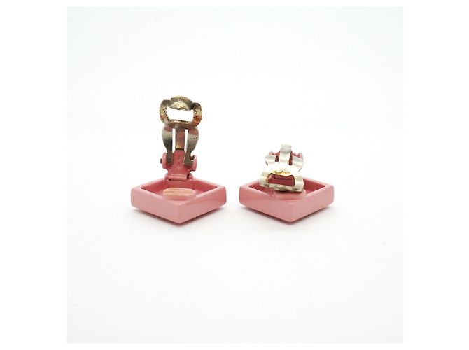 Pendientes de clip Chanel Coco Mark Rosa y Plateado Plata - vista 3