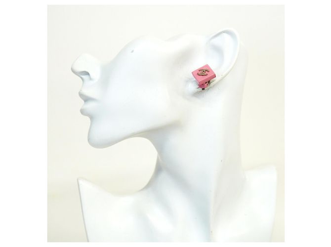 Pendientes de clip Chanel Coco Mark Rosa y Plateado Plata - vista 5